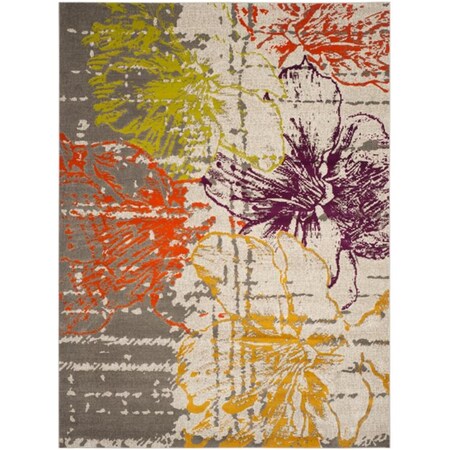 Safavieh Porcello Power Loomed Rectangle Rug- Ivory - Grey- 4 Ft. 1 In. X 6 Ft. PRL7732E-4